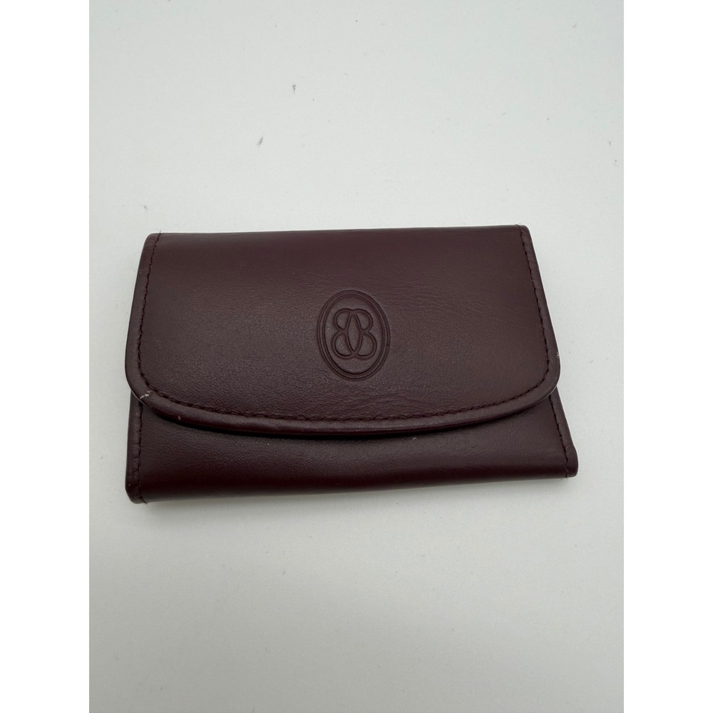 Buxton Vintage Burgundy Genuine Leather 6 Hook Key Case Wallet Snap Closure